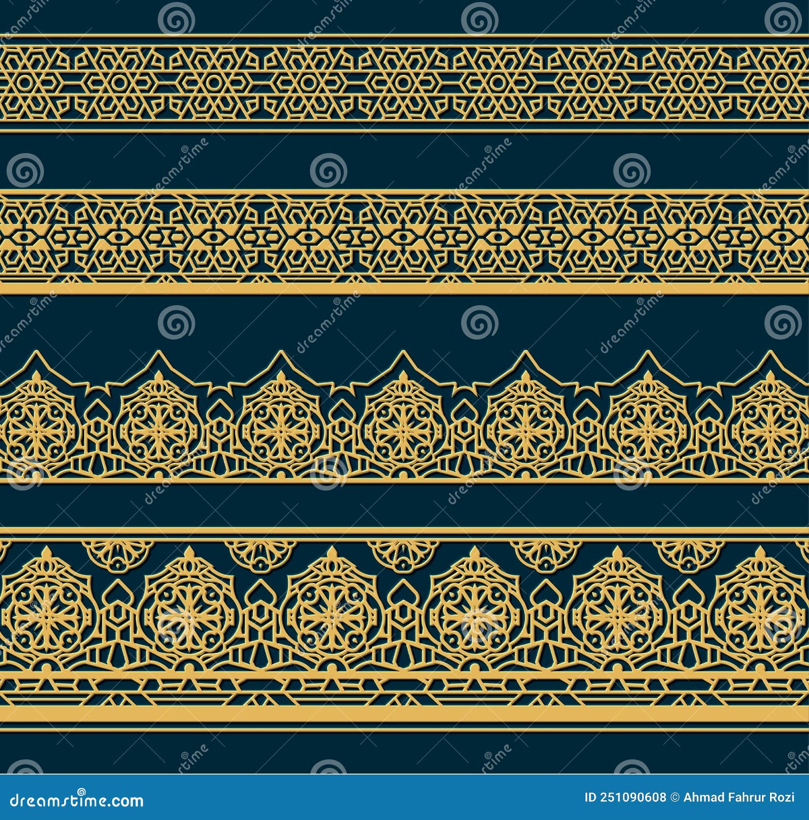 Set of Ornamental Border Vector Illustration Stock Vector