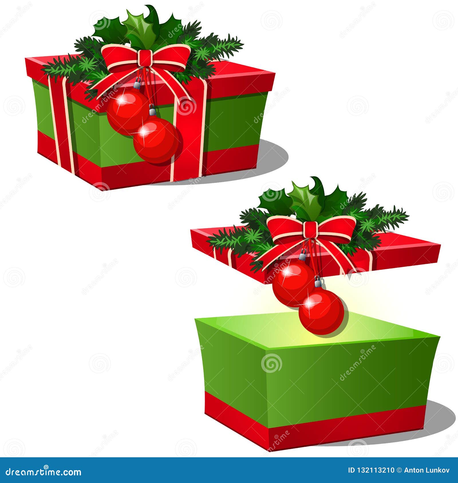 Christmas wrapping ribbon with holly red Vector Image