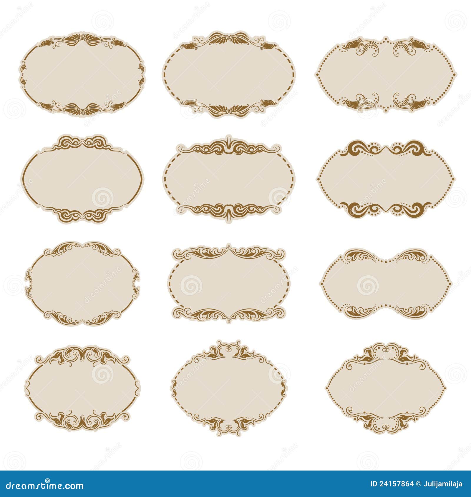 Set Of Ornate Vector Frames Stock Vector - Illustration of curve