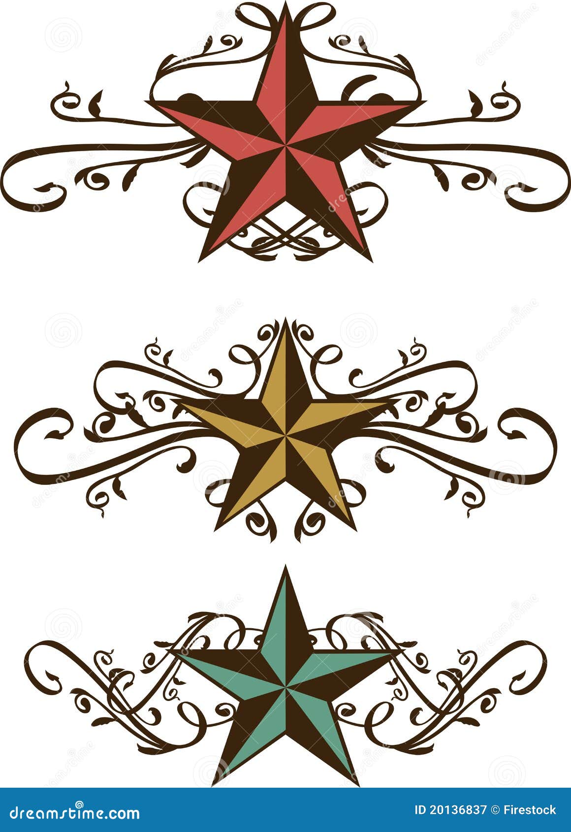 Star Scroll Border - Western Type Vector Illustraration | CartoonDealer