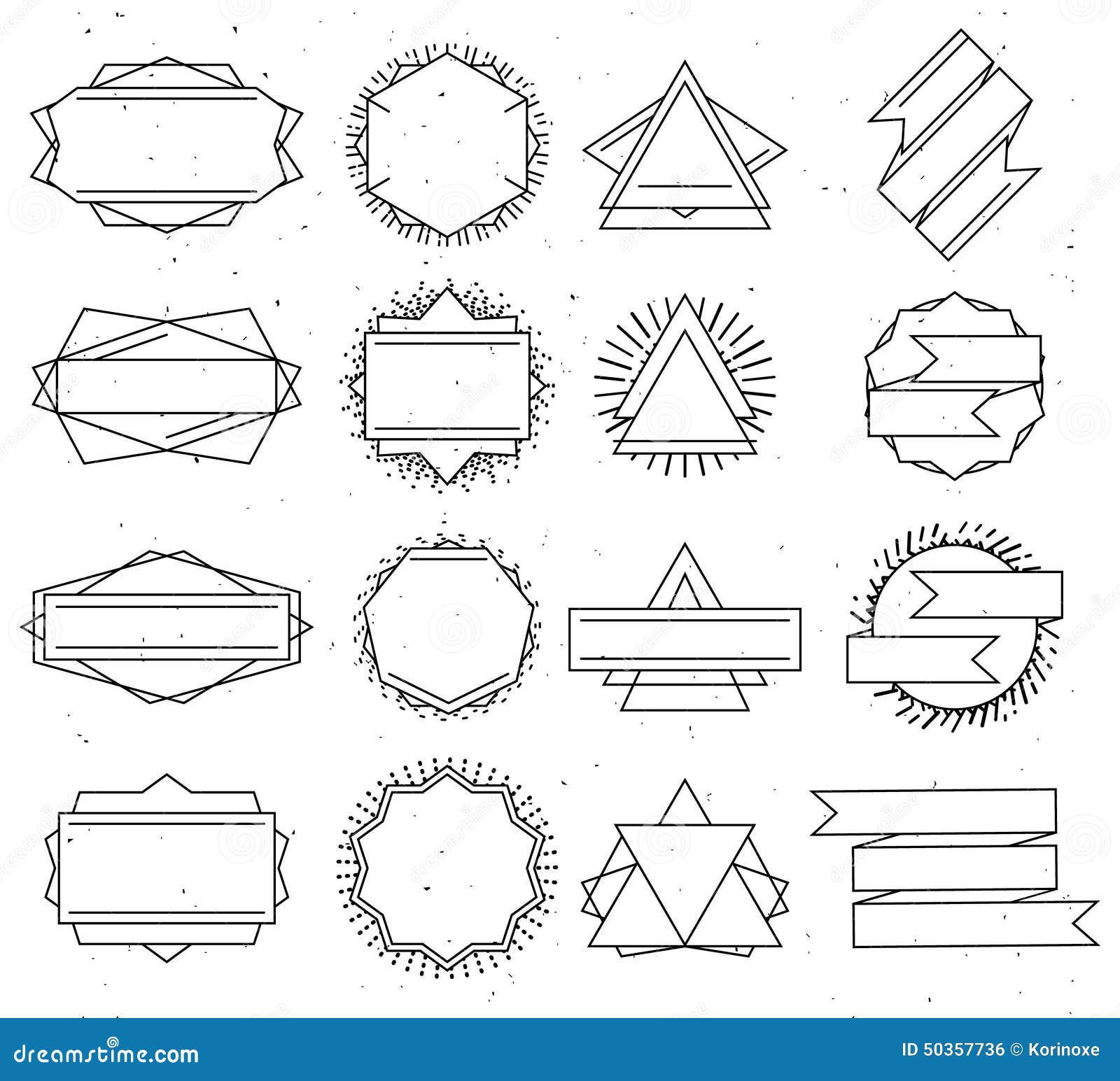 Download Set Of Outline Design Elements Stock Vector - Illustration of circle, isolated: 50357736