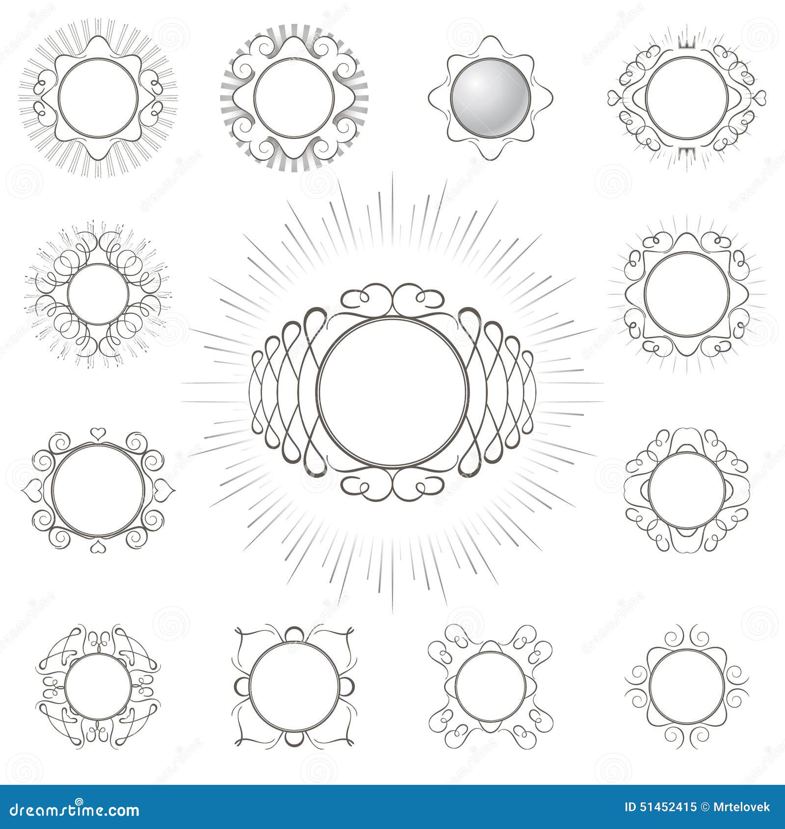 Download Set Of Outline Emblems And Monogram Badges Stock ...