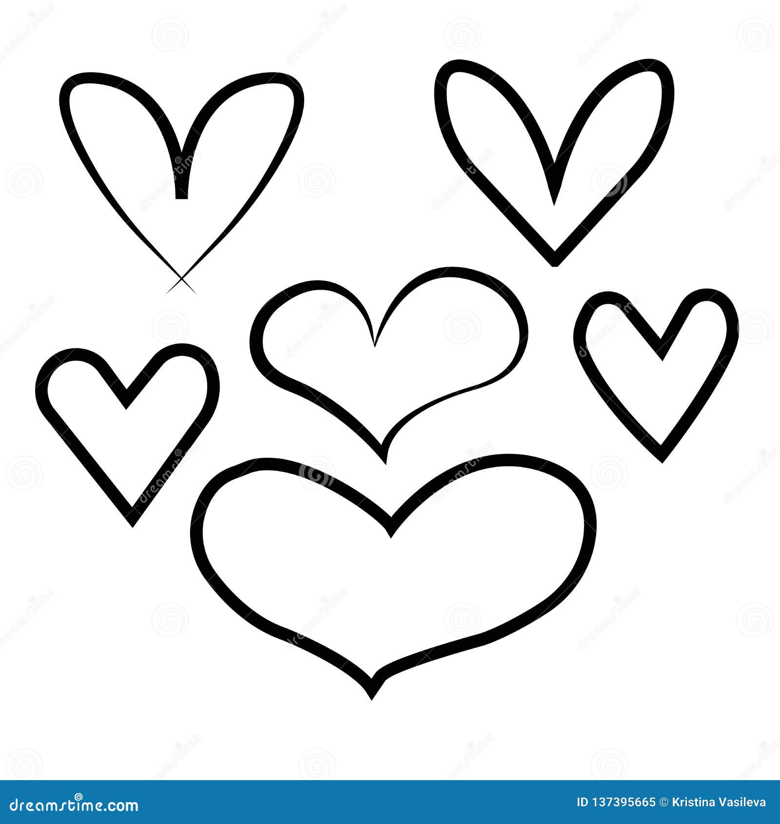 Drawn Vector Heart Outline