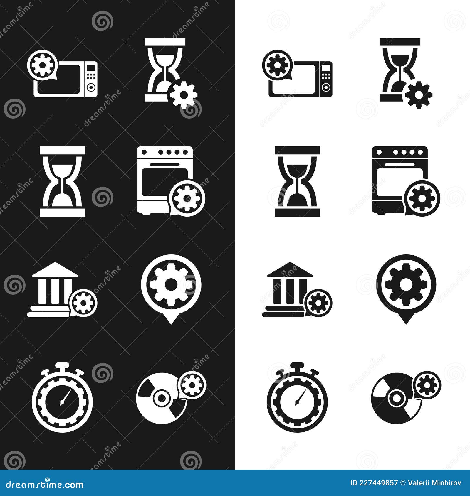 Set Oven Setting, Old Hourglass with Sand, Microwave Oven, Hourglass