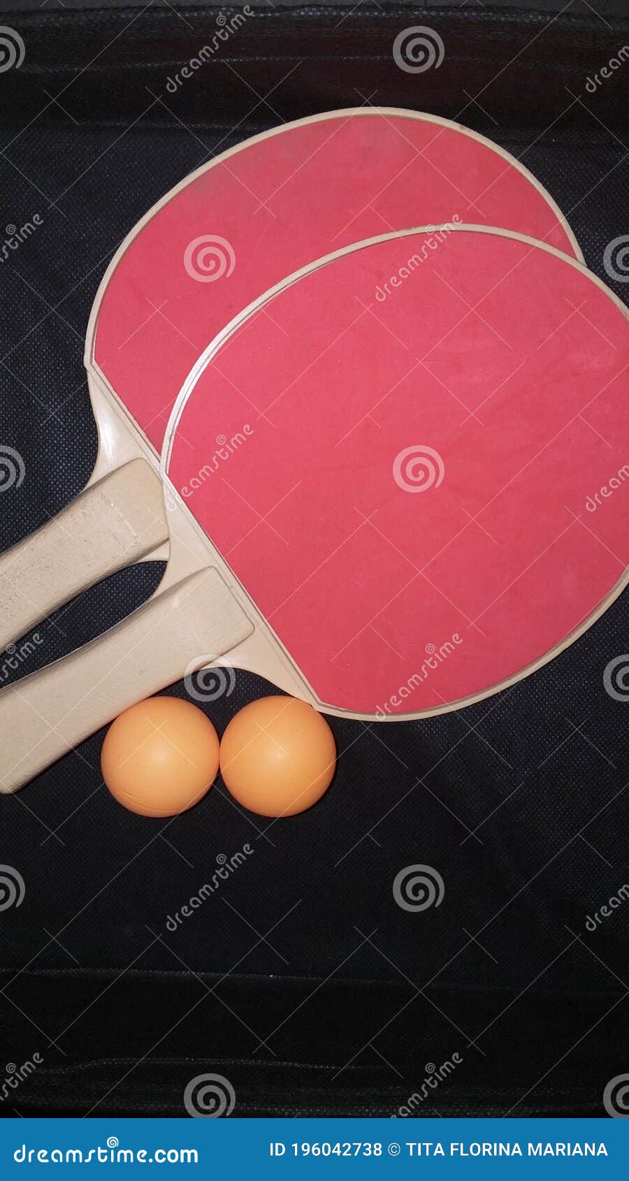 Set of Paddles and Balls for Table Tennis! Stock Photo Image of