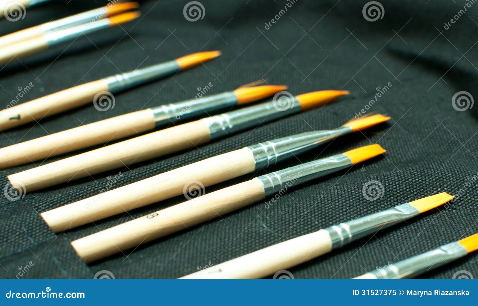 Set of Paint or Makeup Brushes Stock Image Image of accessory, wood