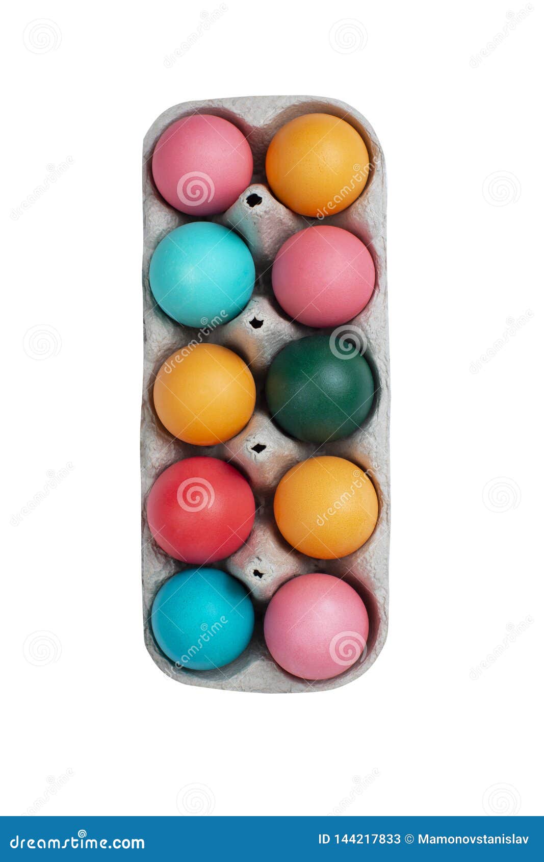 Set of Painted Eggs in the Egg Tray. Happy Easter. Easter Set Stock