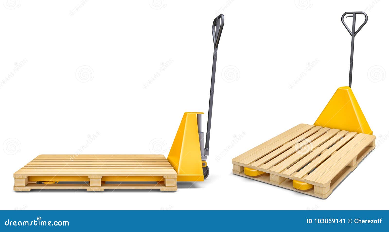 Set of Pallet Jacks on White Background Stock Illustration