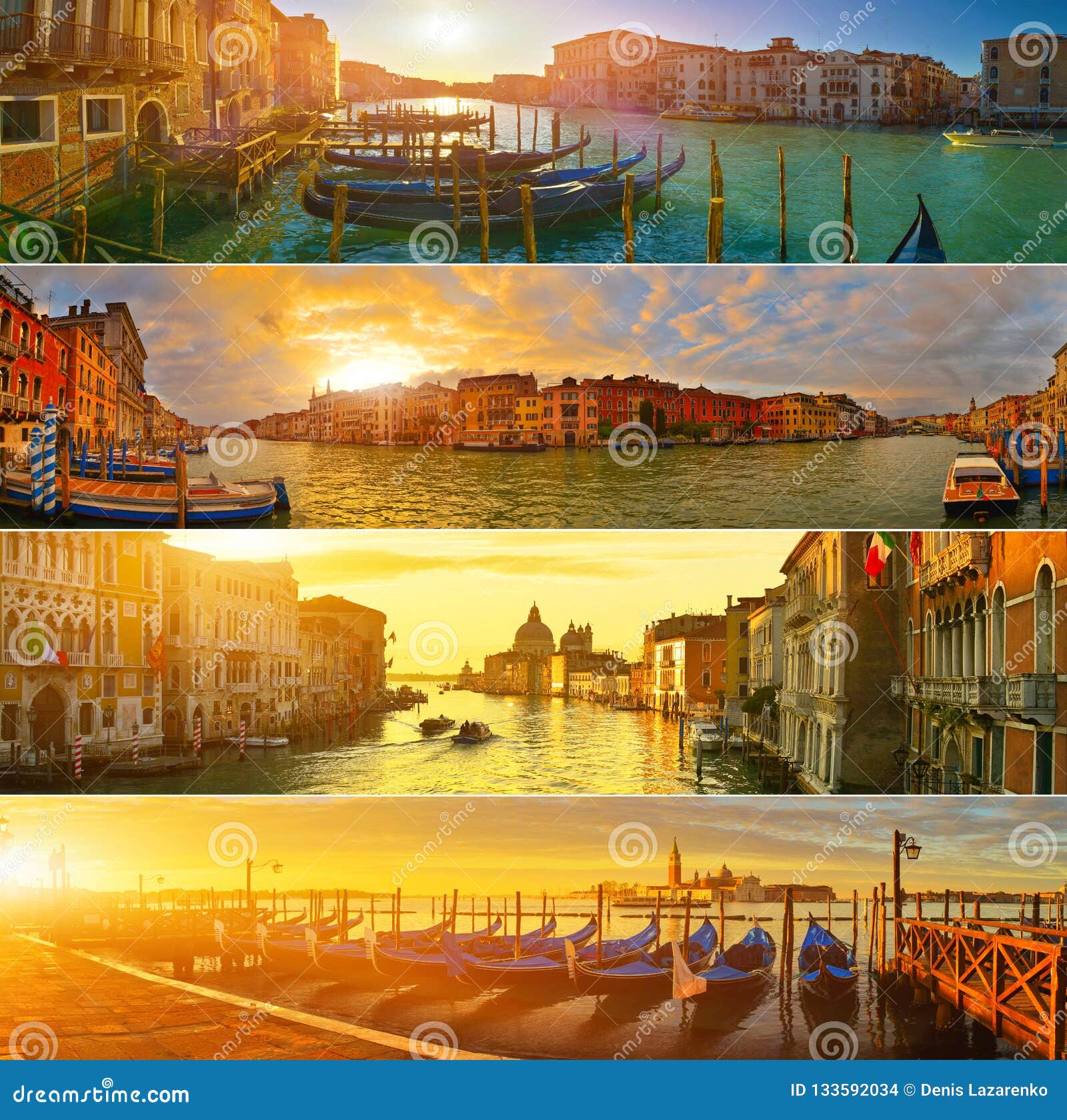 Set of Panoramas of Spring Venice,Italy. Stock Photo - Image of maria ...