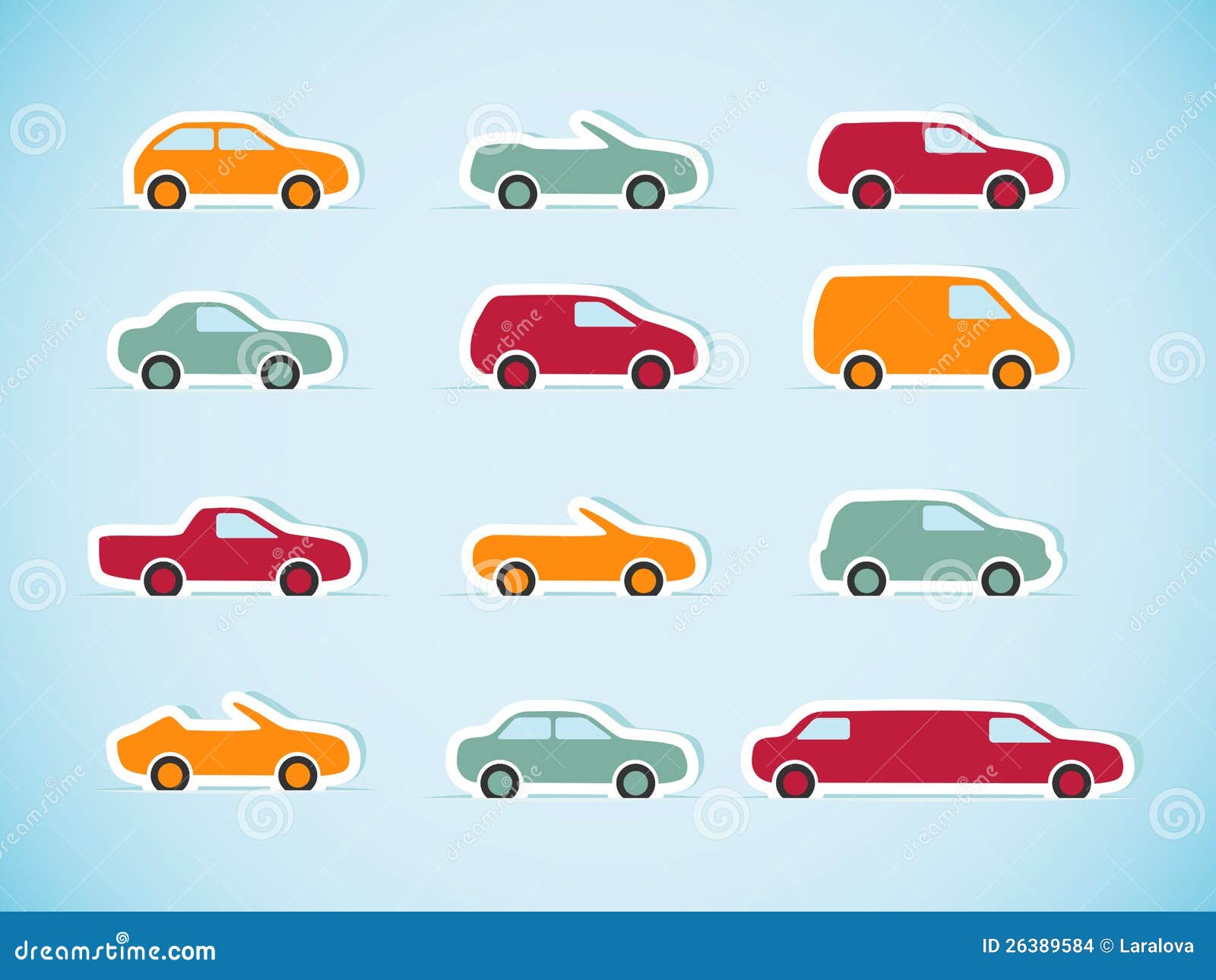 Set of paper cars stock vector. Illustration of scrapbook 26389584