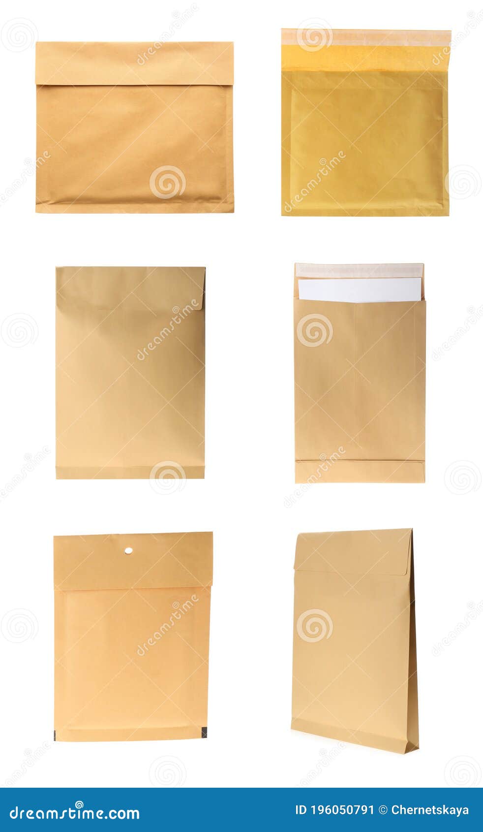 Set of Paper Envelopes Isolated on White Stock Image Image of