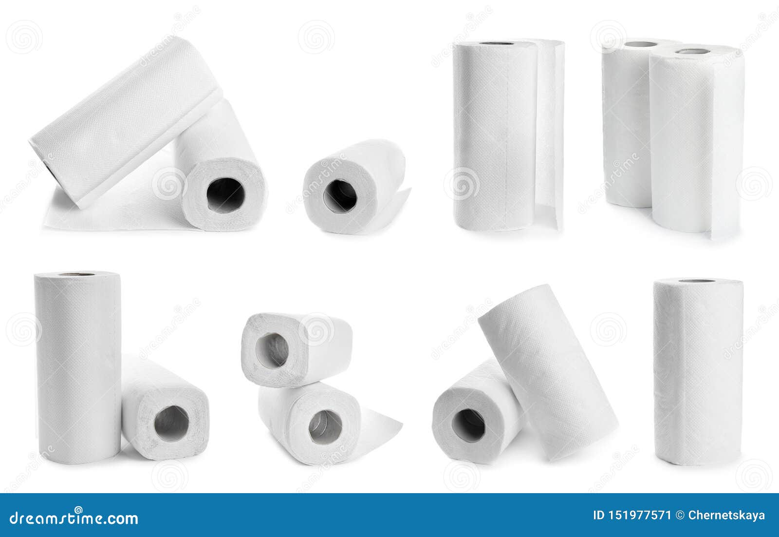 Set of Paper Towels on White Stock Image - Image of design, color ...