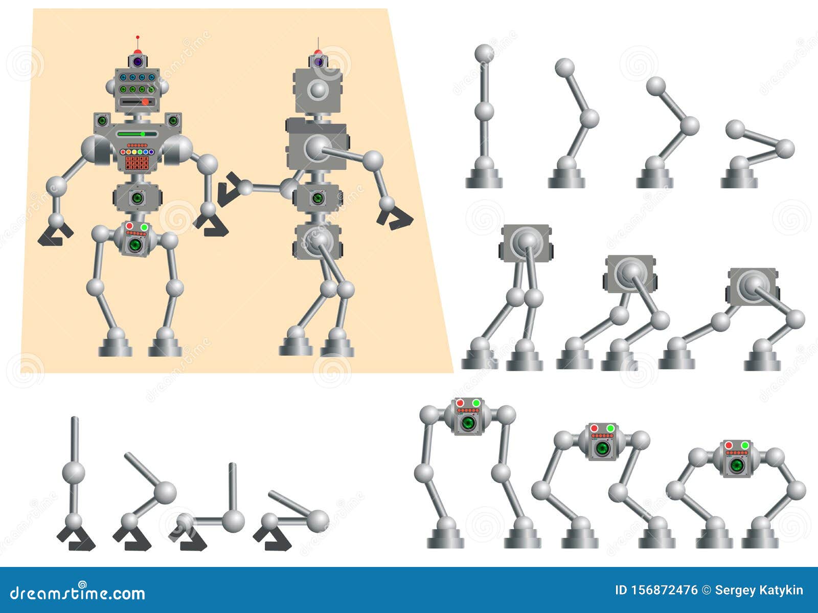 Set Of Parts Of The Body Of The Robot Stock Vector ...