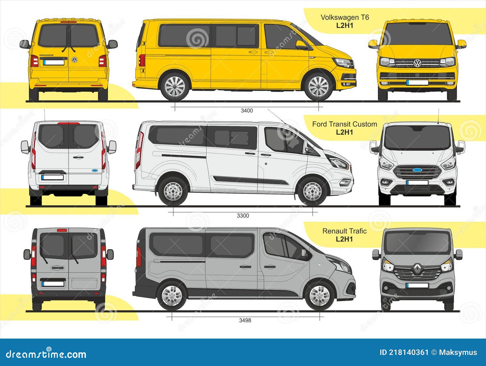 Set of Passenger Vans L2H1 editorial Illustration of vans 218140361