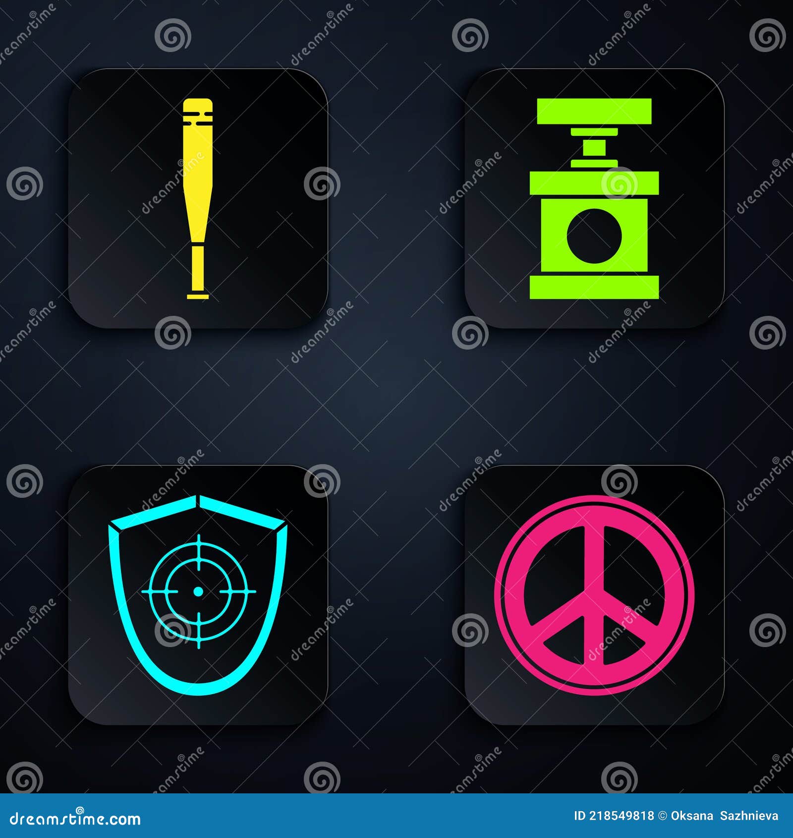 Set Peace, Baseball Bat, Target Sport and Handle Detonator for Dynamite