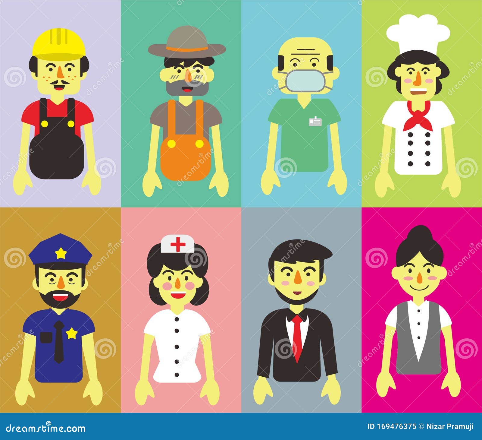 Set of People of Different Professions, Career Characters Design, Labor  Day, Cartoon Flat-style Vector Illustration Stock Vector - Illustration of  design, professions: 169476375