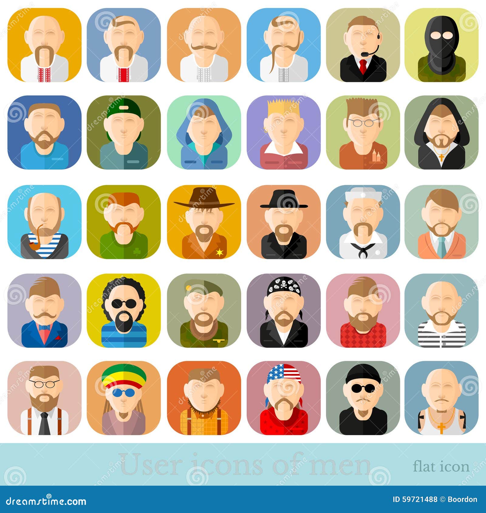 Set Of People Icons In Flat Style. Different Occupations Set Of People Icons In Flat Style. Different Occupations