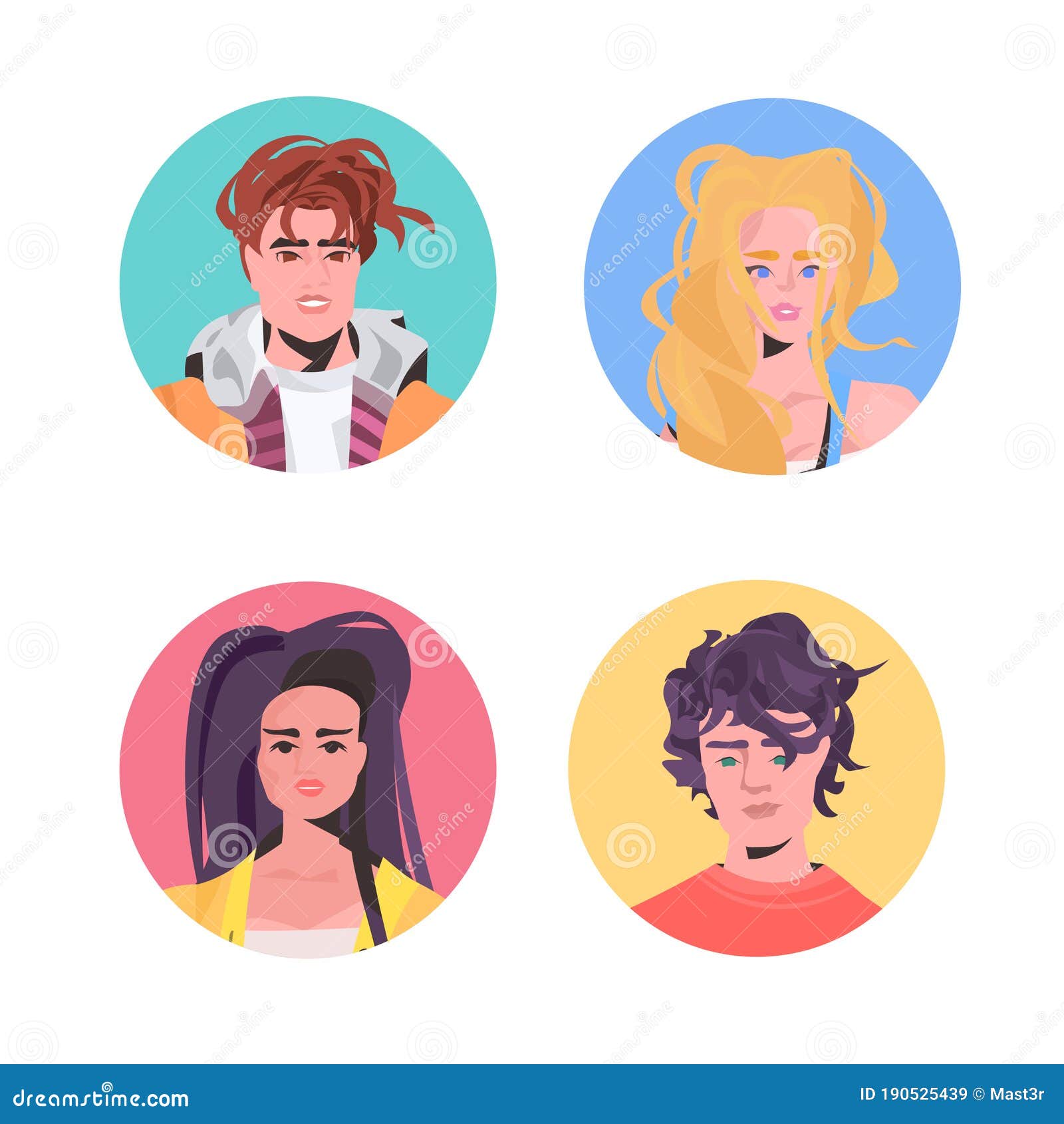 Set People Profile Avatars Beautiful Man Woman Faces Male Female Cartoon  Characters Collection Stock Vector - Illustration of adult, avatar:  190525439