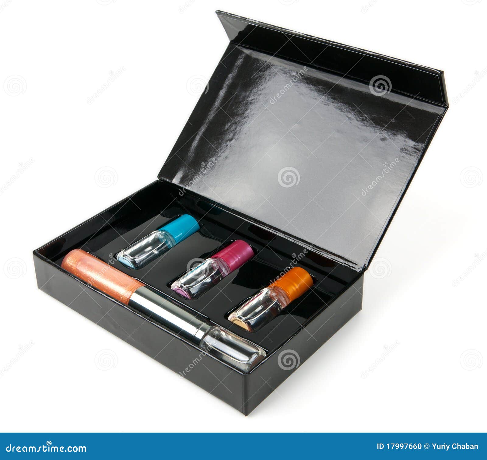 Set of perfumes in box stock photo. Image of isolated 17997660