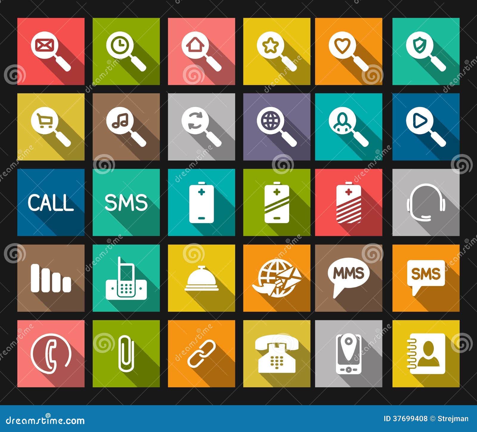Set phone icon stock vector. Illustration of color, icon - 37699408