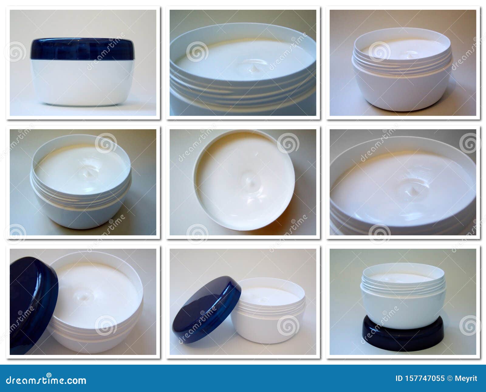 Set of Photo Jars of Cream on a Light Background Stock Image - Image of ...