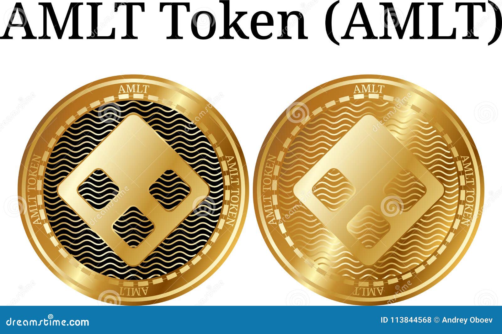 set of physical golden coin amlt token amlt
