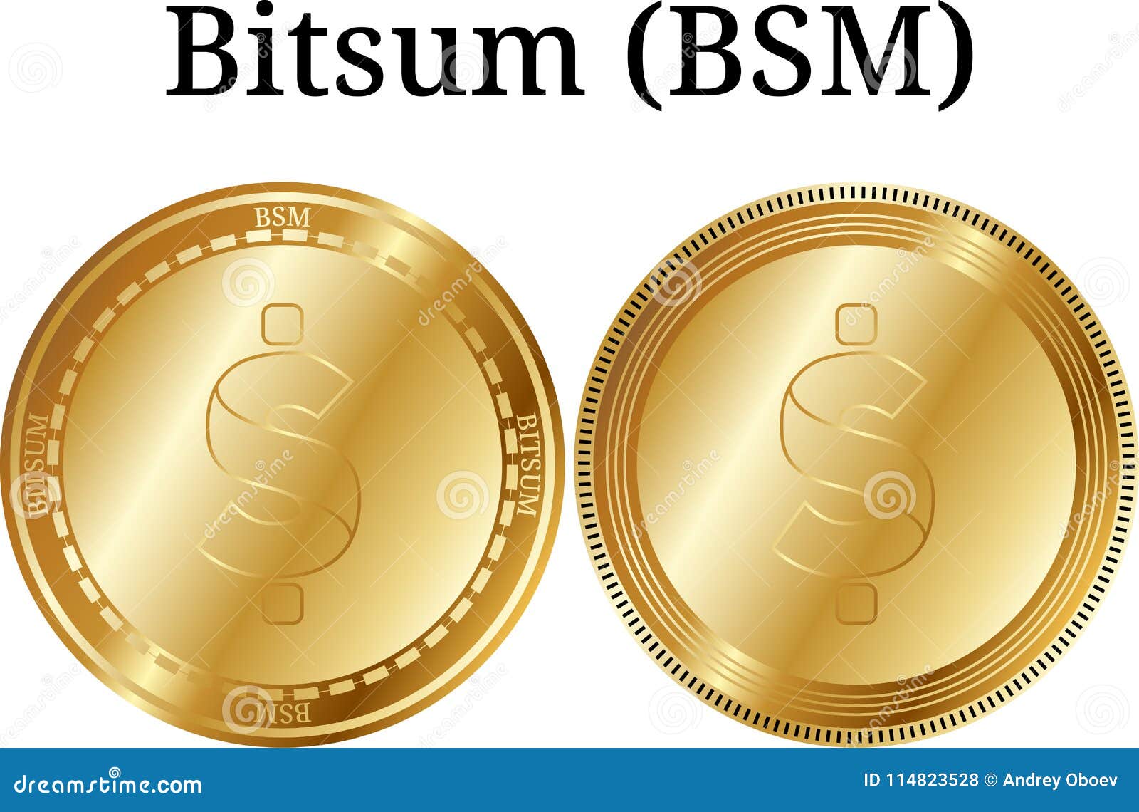 set of physical golden coin bitsum bsm
