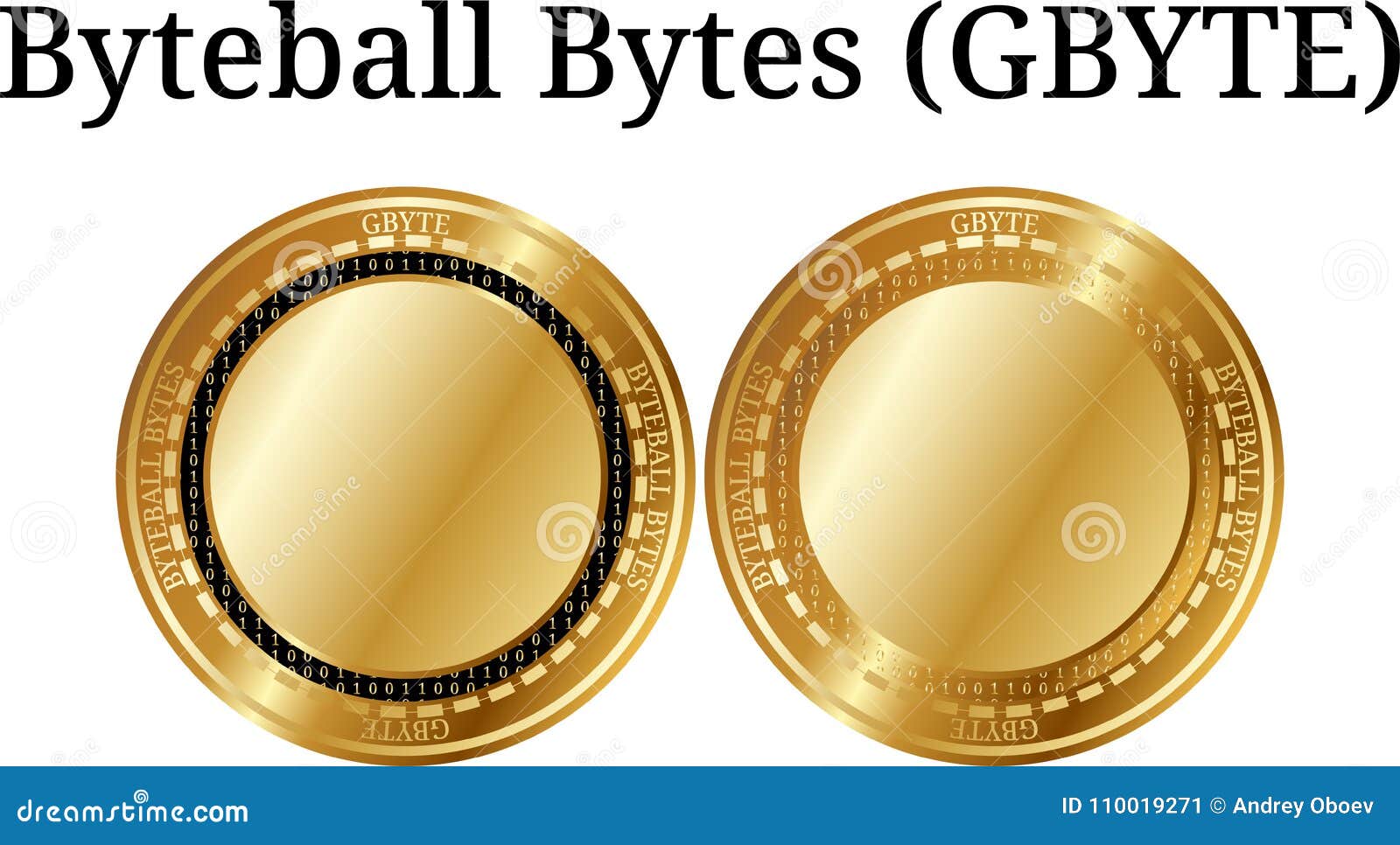 Set of Physical Golden Coin Byteball Bytes GBYTE, Digital Cryptocurrency.  Byteball Bytes GBYTE Icon Set Stock Vector - Illustration of financial,  exchange: 110019271