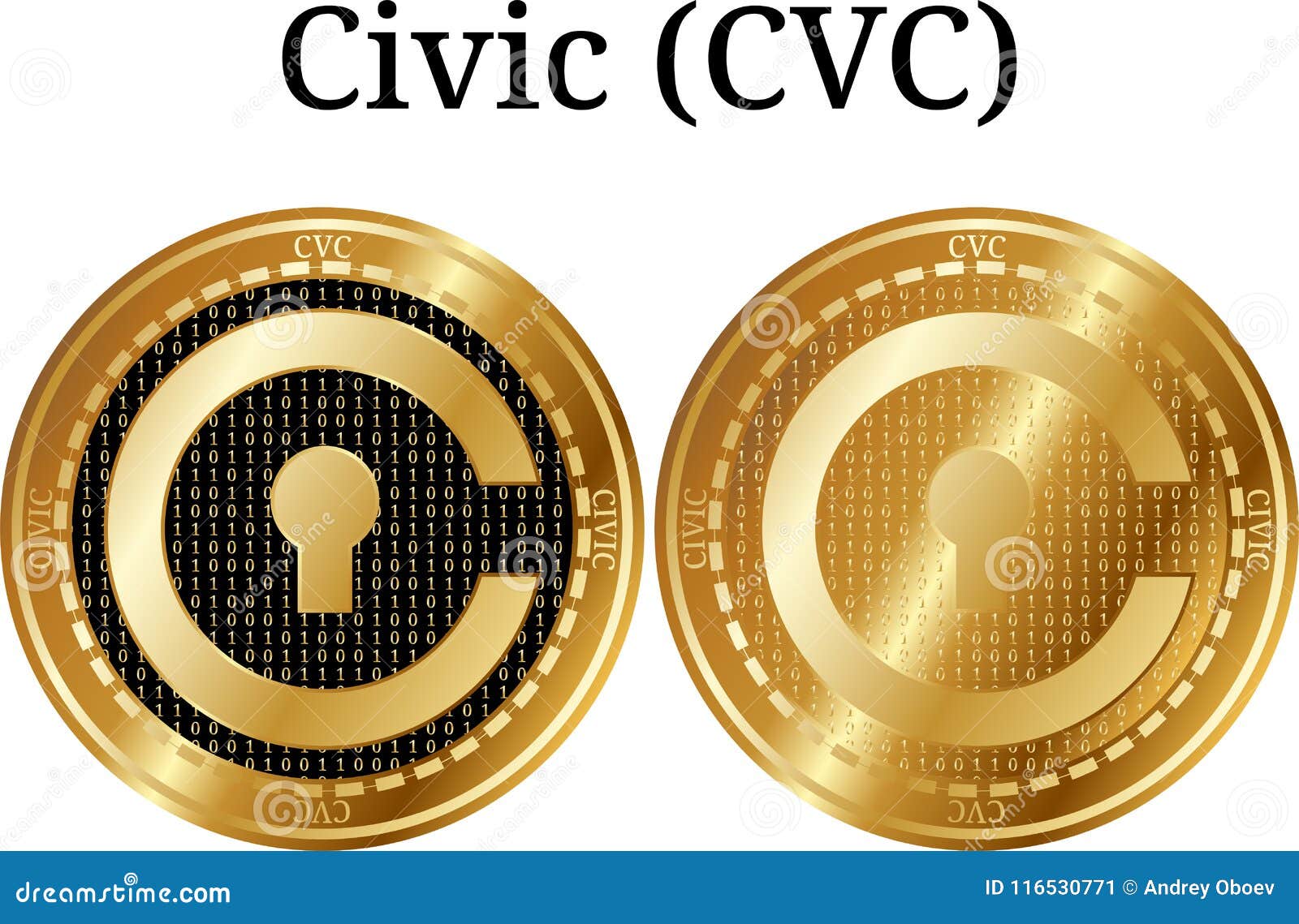 Set Of Physical Golden Coin Civic CVC Stock Vector ...