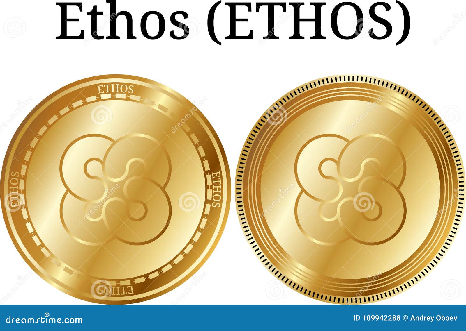 Set Of Physical Golden Coin Ethos ETHOS, Digital