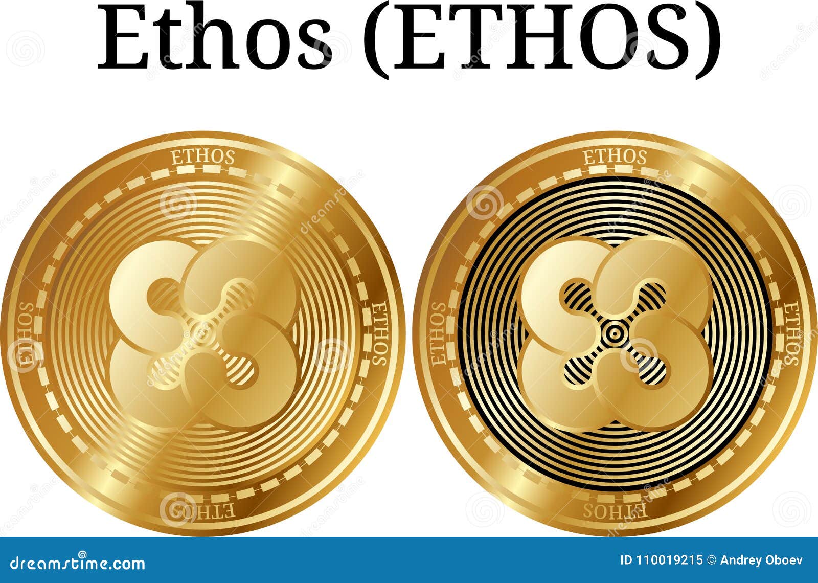 Set Of Physical Golden Coin Ethos (ETHOS), Digital