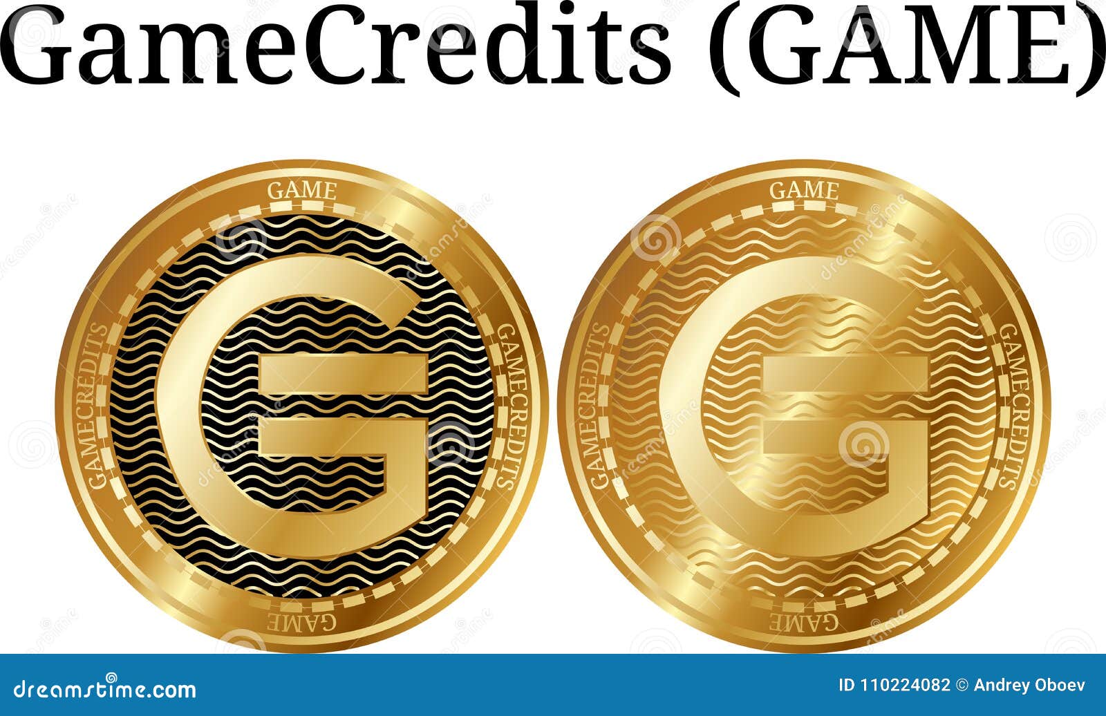 Set Of Physical Golden Coin GameCredits GAME Stock Vector ...