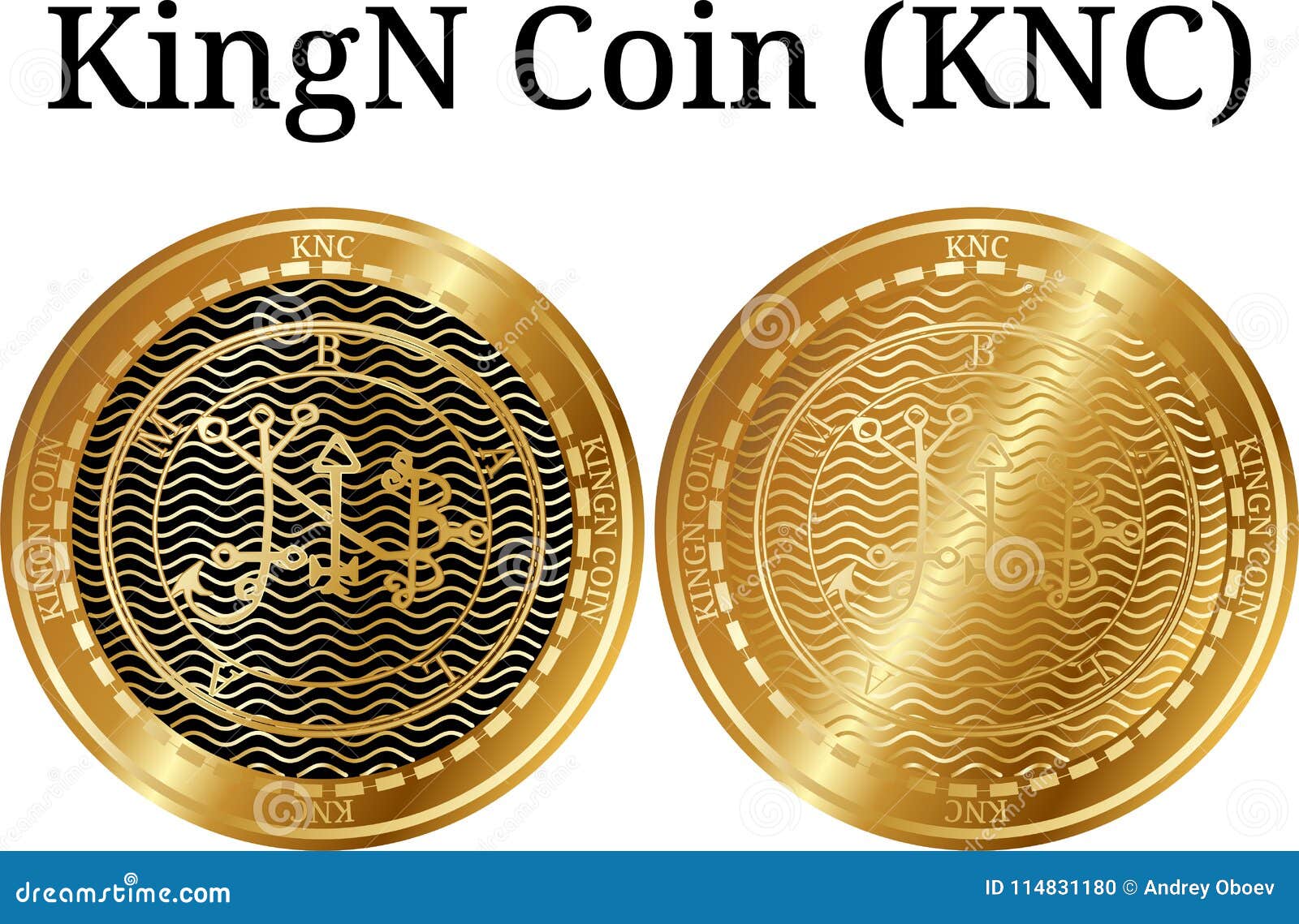 set of physical golden coin kingn coin knc