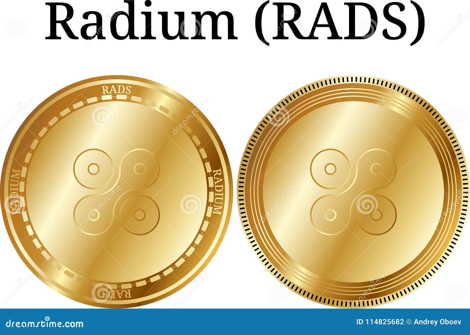 Set Of Physical Golden Coin Radium RADS Stock Vector ...