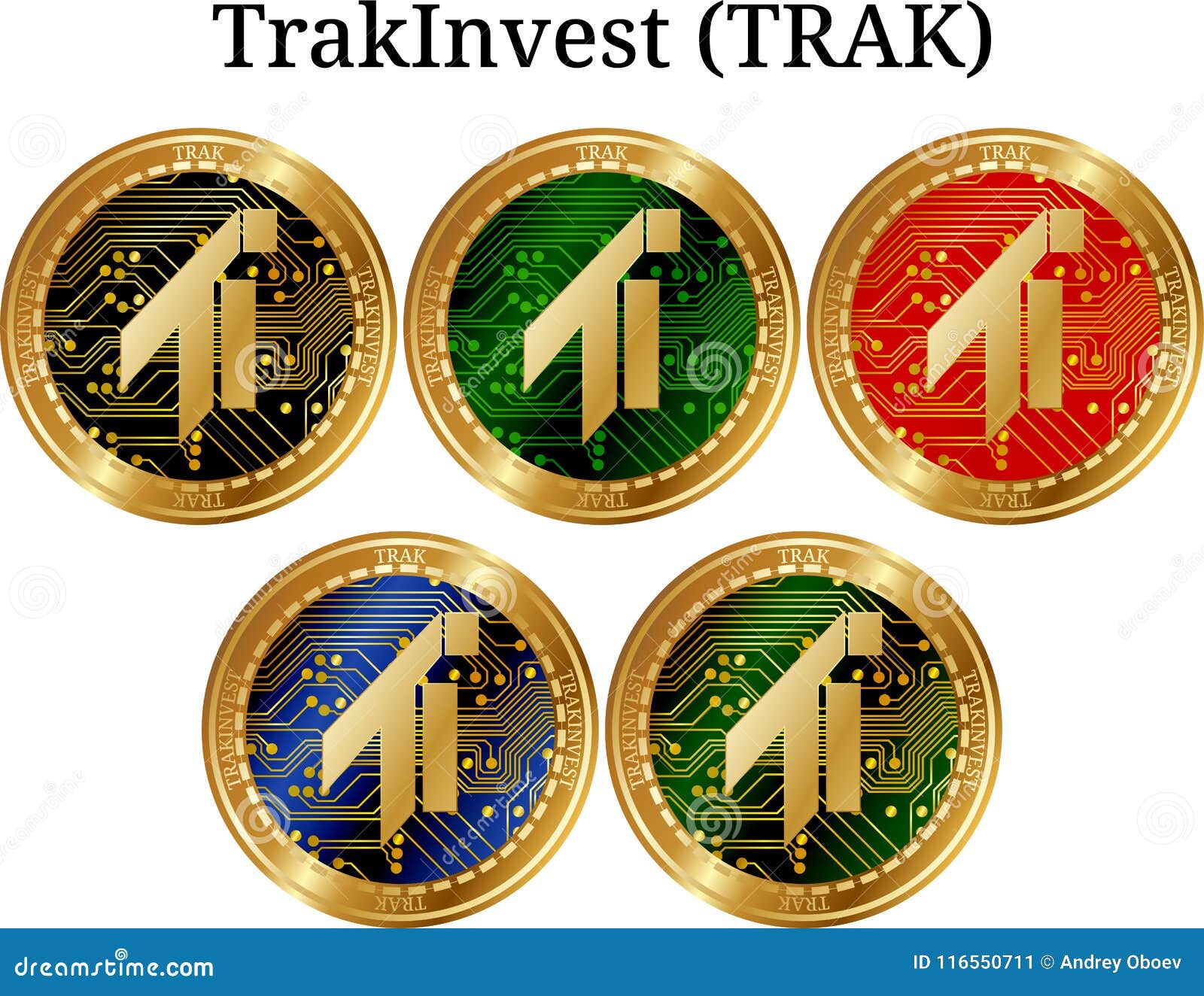 set of physical golden coin trakinvest trak