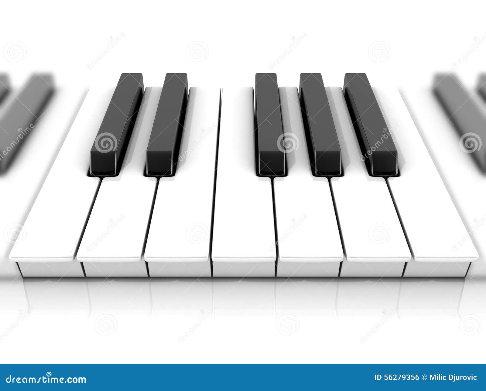set of piano keys. one octave