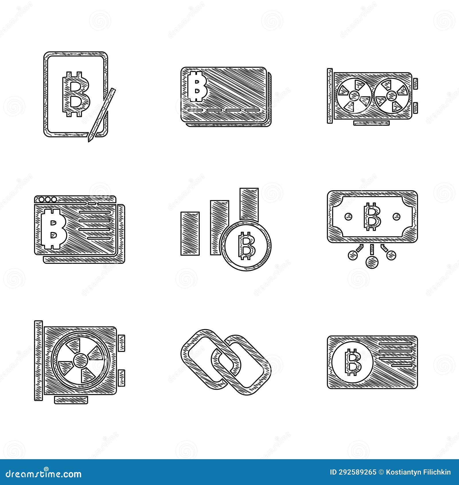 Set Pie Chart Infographic Bitcoin, Chain Link, Credit Card with, Bitcoin  Circuit, Video, Browser, and Mining from Tablet Stock Vector - Illustration  of finance, cryptocurrency: 292589265