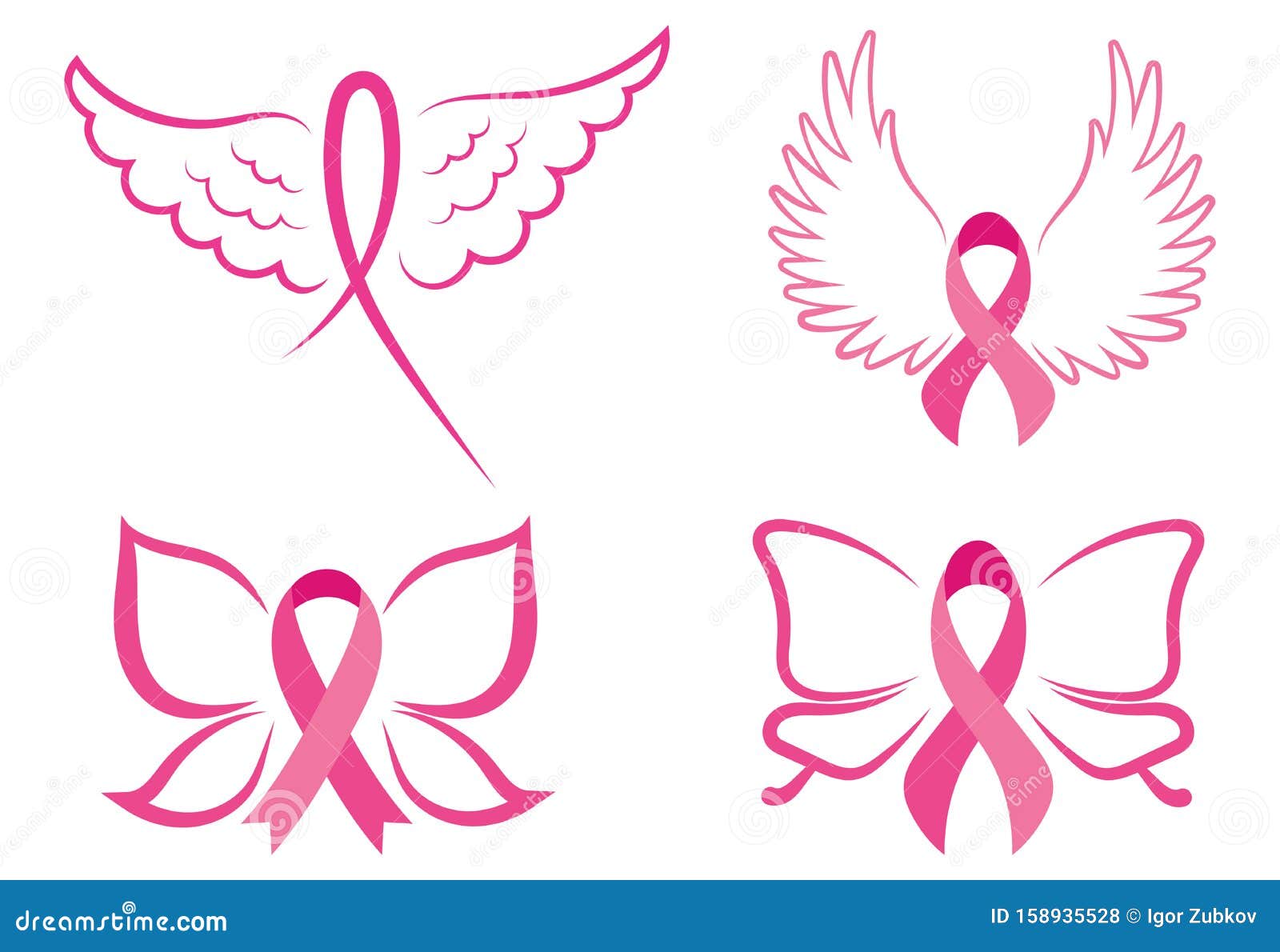 Cancer Ribbon With Wings Svg