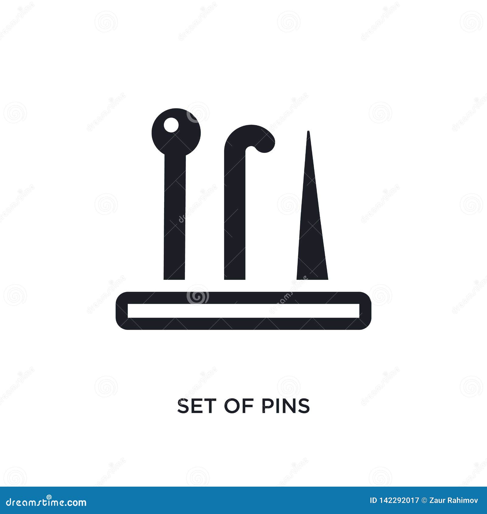 Set Of Pins Isolated Icon Simple Element Illustration From Sew Concept