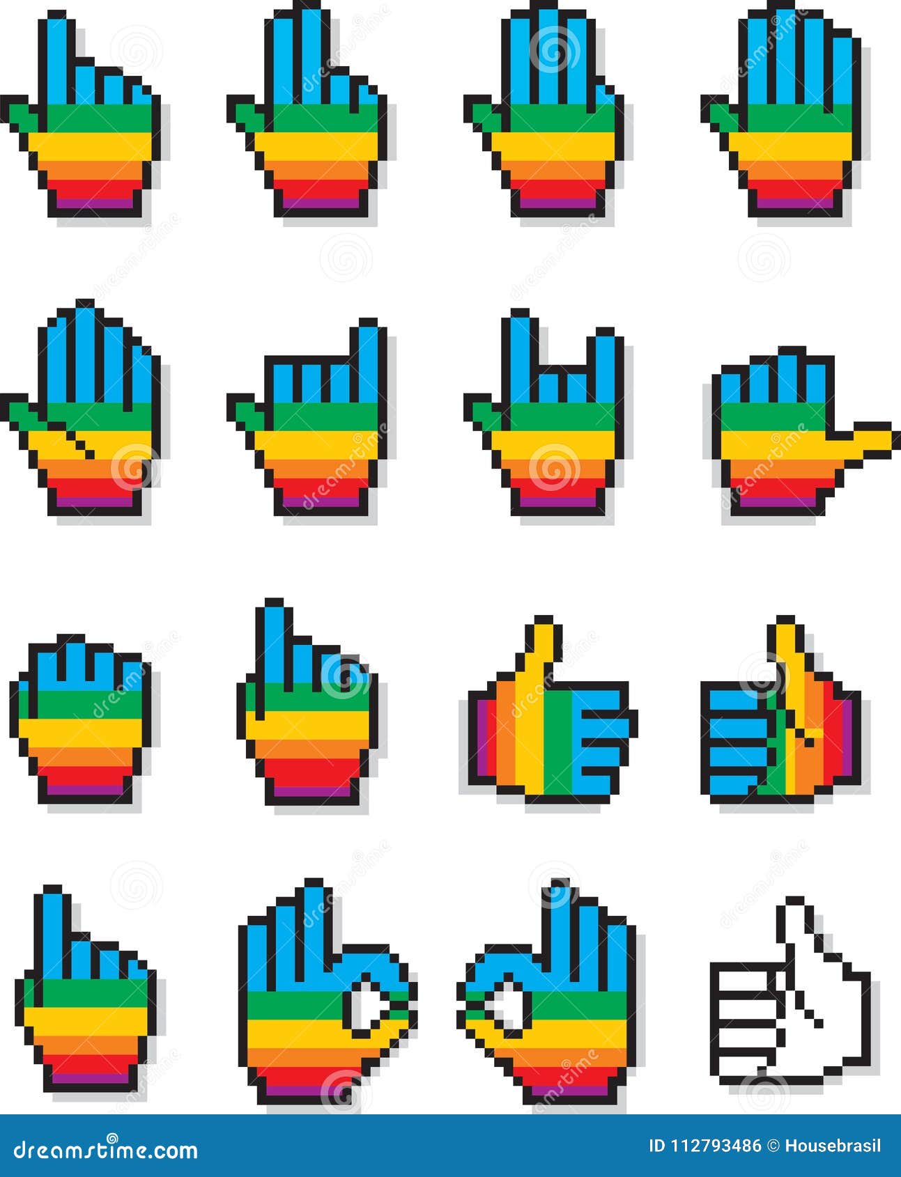 Color Pixels Cursor Collection - Custom Cursor