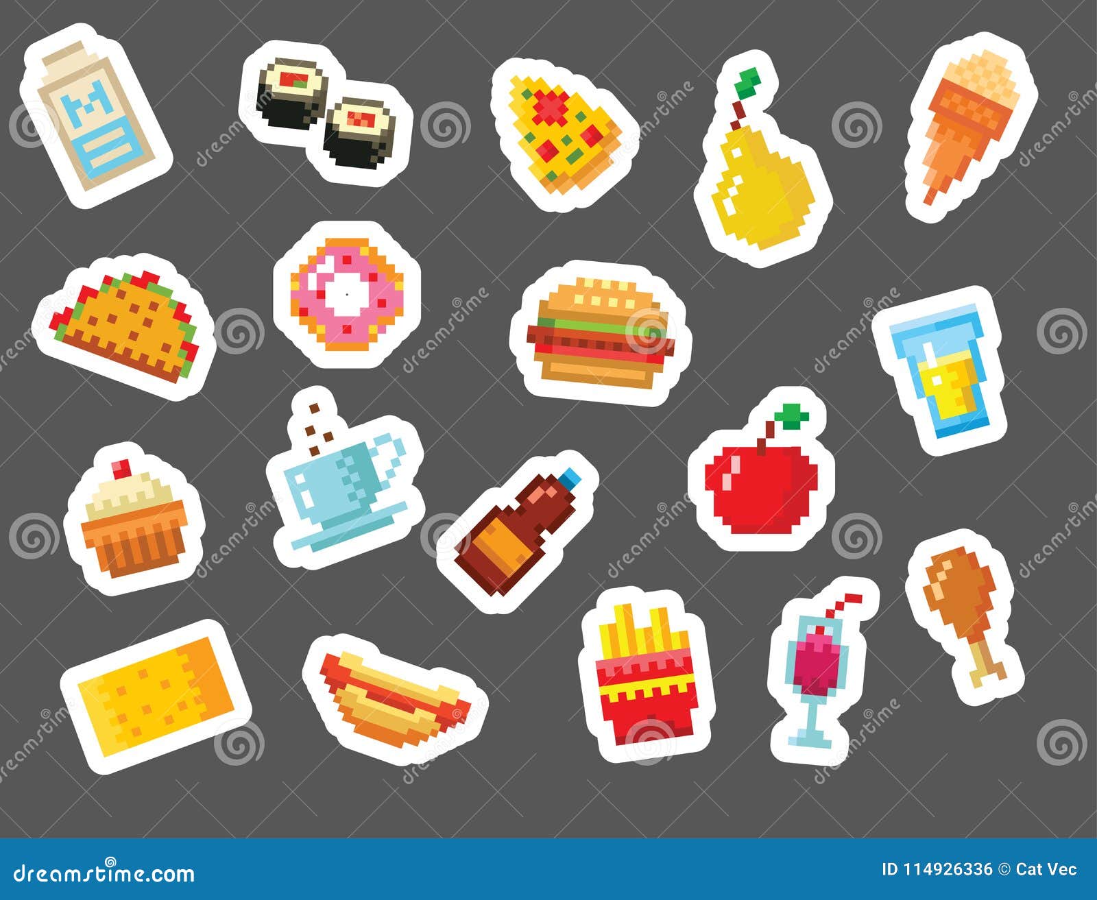 Pizza pixel art piece is pixelated fast Royalty Free Vector