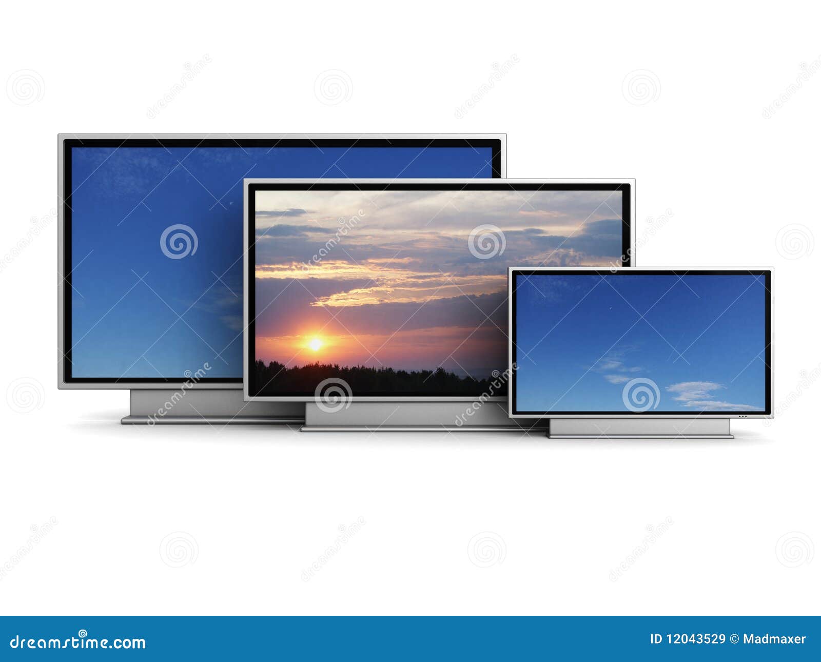 Set of plasma tv stock illustration. Illustration of equipment 12043529