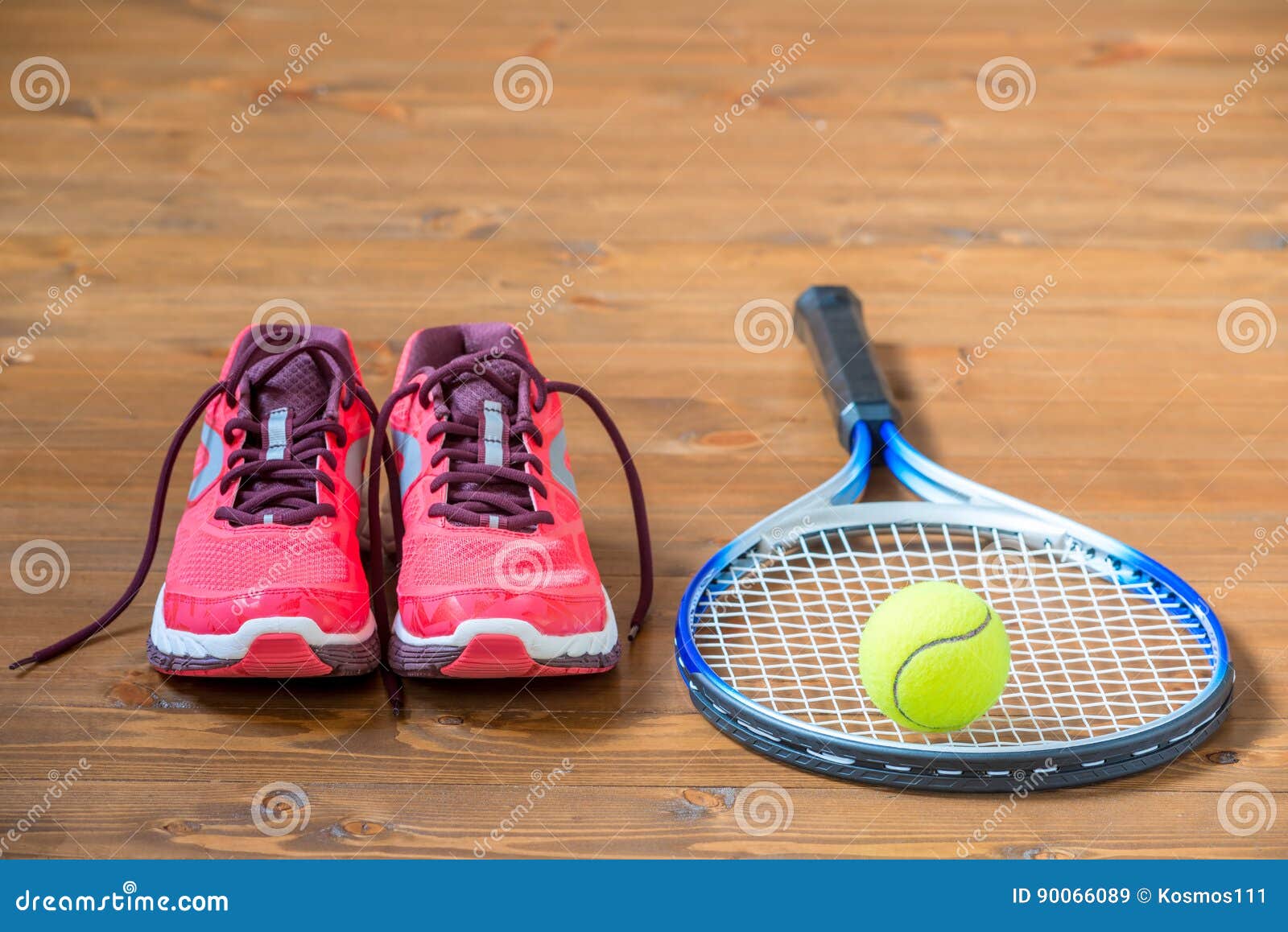 Set for Playing Tennis Sneakers, Racket and Ball Stock Image Image