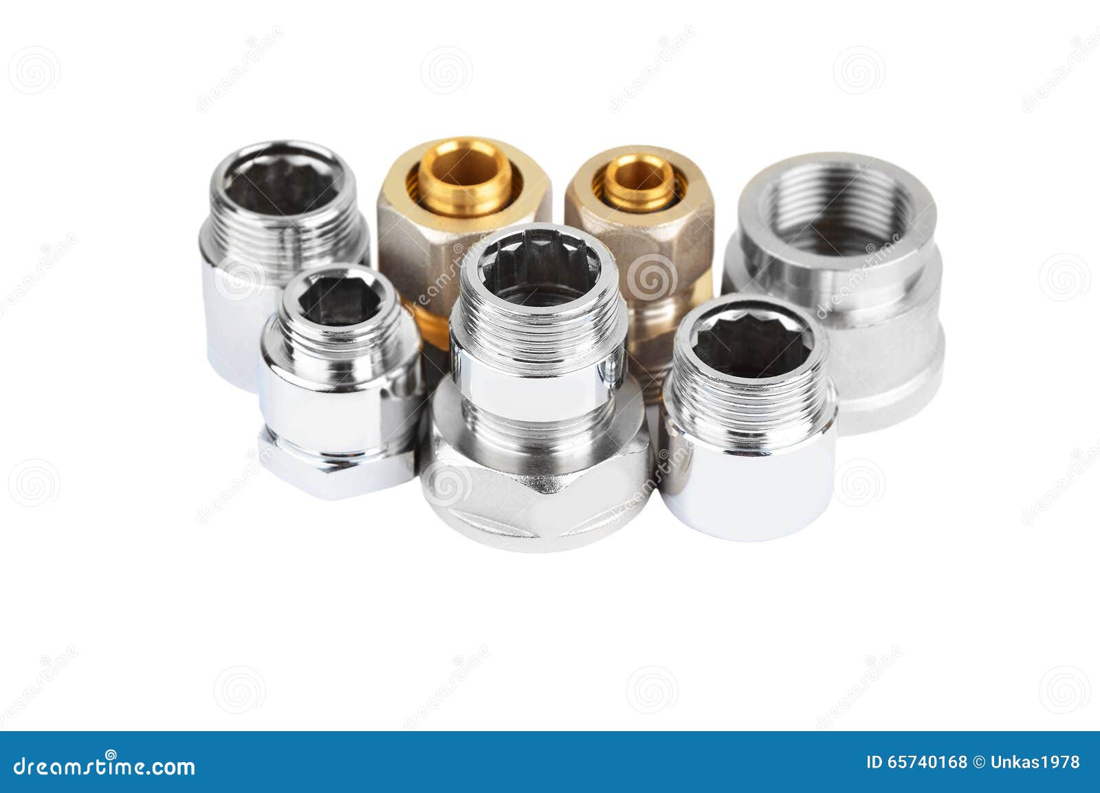 Set of plumbing fitting stock photo. Image of head, occupation 65740168