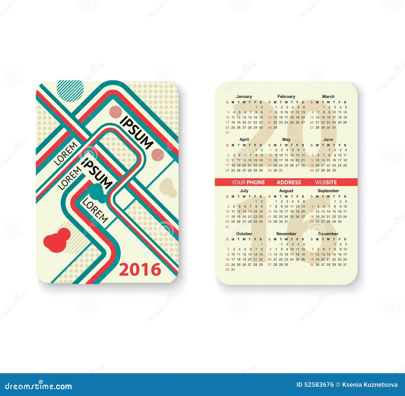 Set of pocket calendar stock vector. Illustration of line 52583676