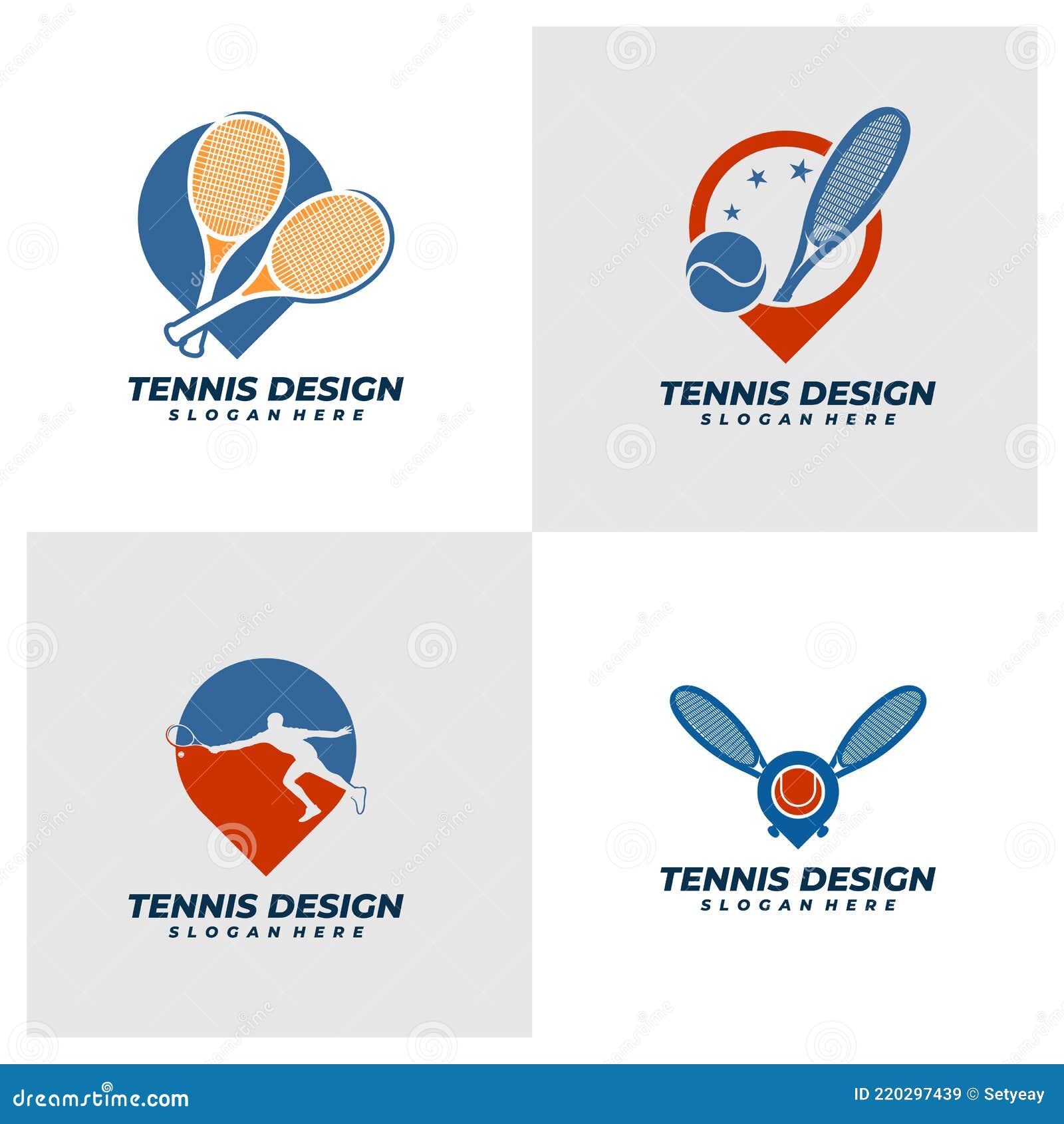 Set of Point Tennis Logo Vector Template, Creative Tennis Logo Design