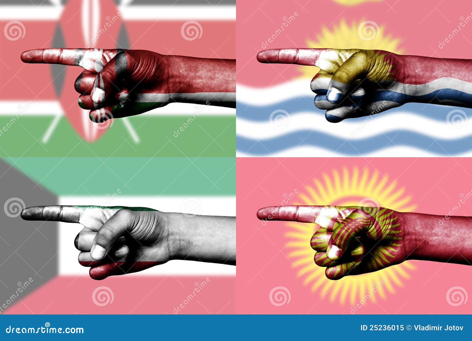 Set of Pointing Finger in National Flags Stock Image Image of person