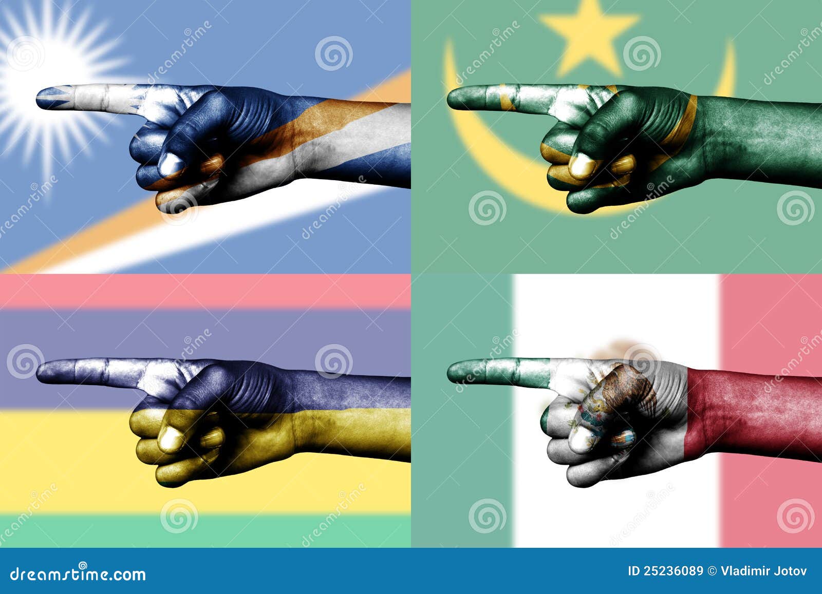 Set of Pointing Finger in National Flags Stock Image Image of flag