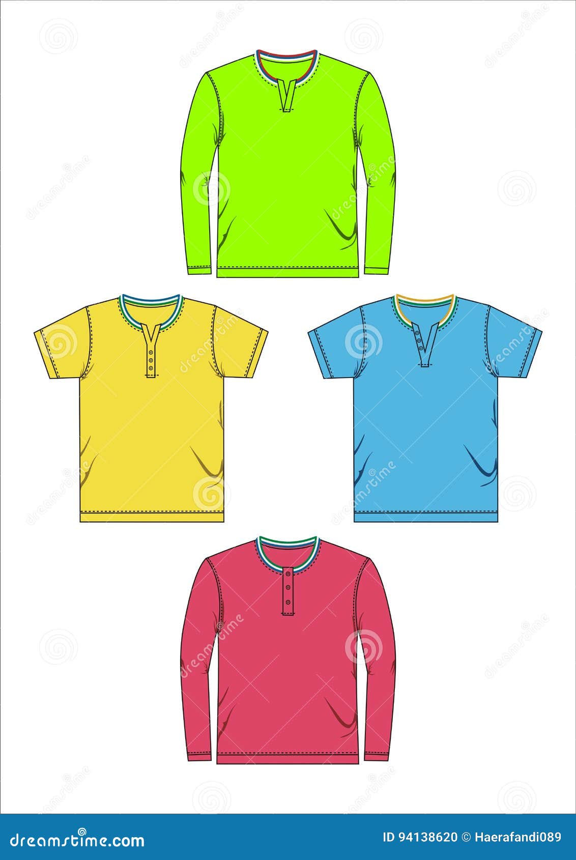 Set Polo shirt template stock vector. Illustration of fashion - 94138620