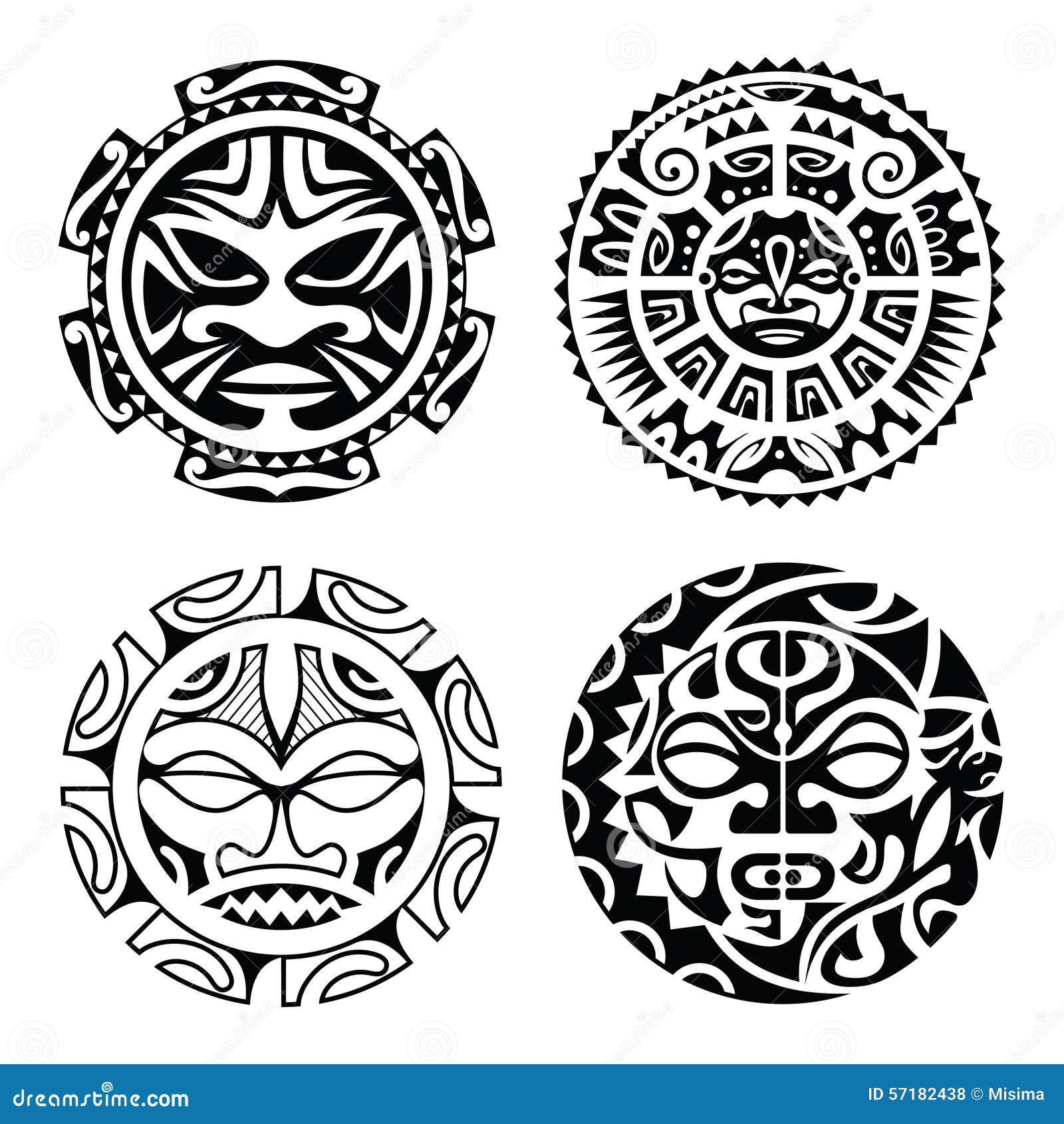 Painting in the Polynesian style. Polynesia. Suitable for tattoos and  prints. Isolated. Vector. 5118124 Vector Art at Vecteezy